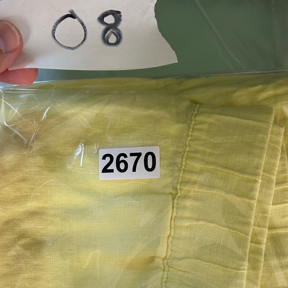 PureJill Garment Died 100% Linen Butter Yellow Pull on pants Size S Natural - Picture 13 of 13
